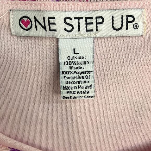 One Step Up babydoll Y2K Pink Floral Blouse Large Juniors medium women’s - Picture 5 of 8